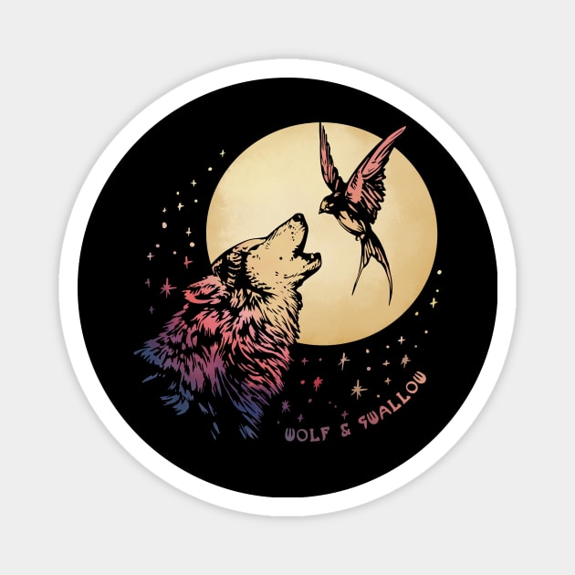 Wolf & Swallow - Moonlight Serenade [GLOAMING] Magnet by Lix